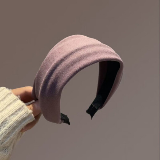 New high-ceiling face wash non-slip hair pressure headband versatile hair accessories spring and summer retro knitted wide-brimmed headband 2025 wide-brimmed sponge headband gray-1 pc