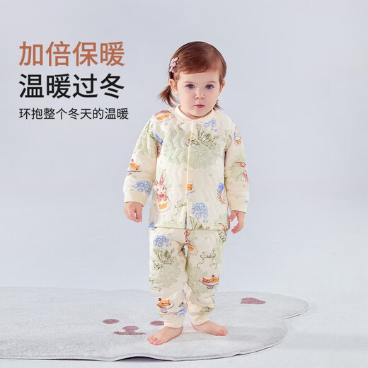 童恋初心宝宝保暖套装秋冬季婴儿分体衣服夹棉保暖秋衣秋裤男女童儿童内衣