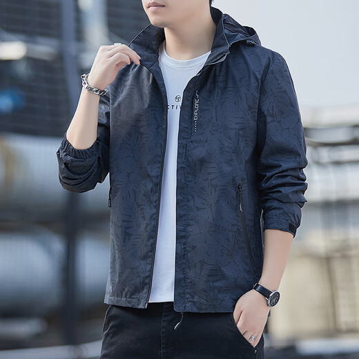 A21 uses pure spring and autumn outdoor couple's jackets for men and women, casual jackets, men's breathable sports cycling clothes, men's blue XL