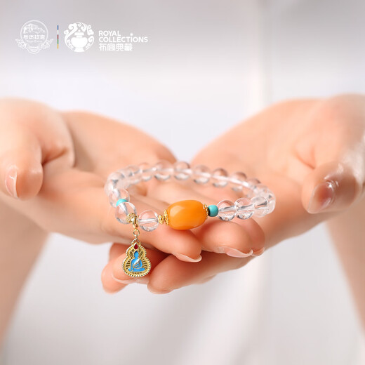 Potala Palace White Crystal Beeswax Bracelet Turquoise 925 Silver Zodiac Year Transfer Bead Bracelet Men and Women Birthday Gift