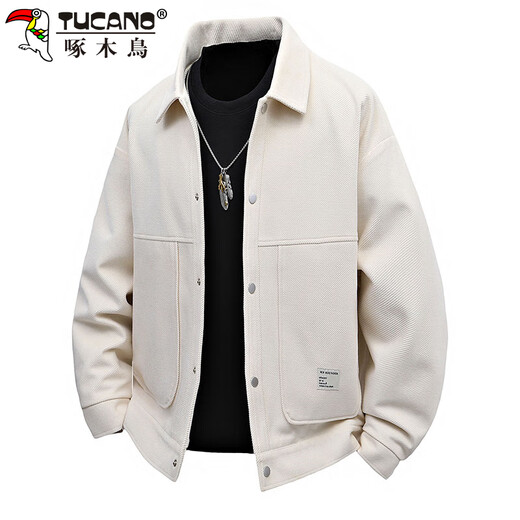 Woodpecker (TUCANO) jacket men's autumn and winter jacket casual loose high-end handsome lapel work clothes men's black XL