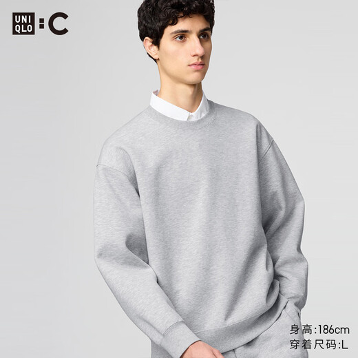 UNIQLO collaboration men's and women's loose sweatshirts long-sleeved sweatshirts casual tops autumn and winter new style 481040 03 Gray L /175/100A