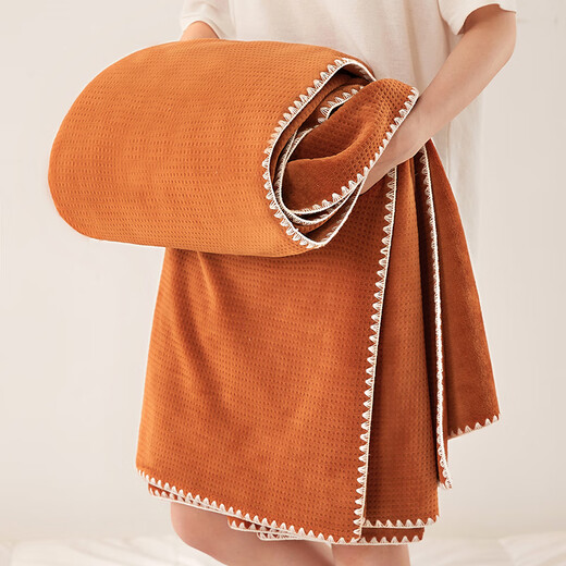 TURBOSUN blanket winter thickened plus velvet single person can sleep naked ins milk plush blanket office nap shawl air conditioner cover waffle milk white Class A cat petting feel does not shed velvet 200x230cm double blanket