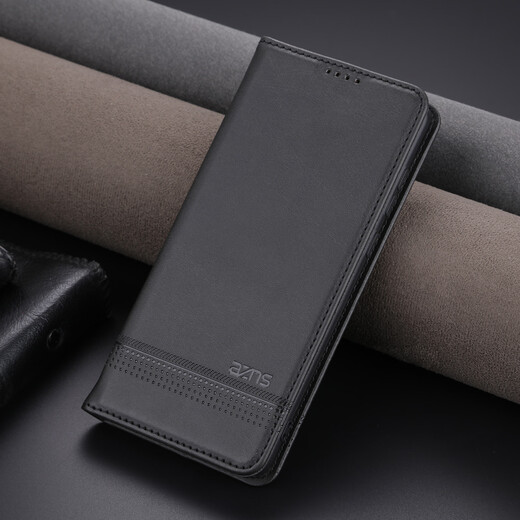 Jioxiang Magnetic Flip Cowgrain Leather Case Suitable for Honor Magic7Pro Mobile Phone Case Business All-inclusive Anti-fall Black Honor Magic7Pro