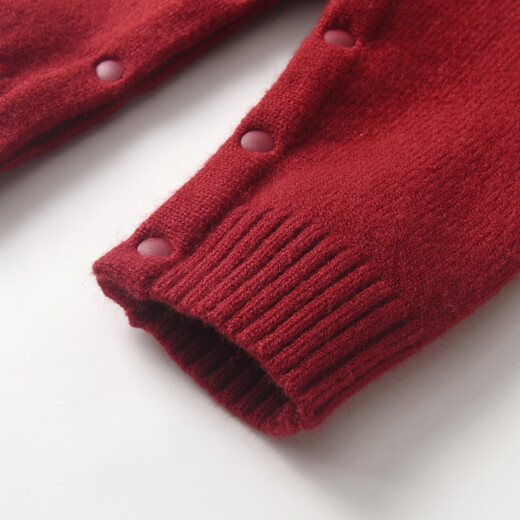 Auro Mesa Autumn and Winter Baby Clothes New Year Red Men and Women Baby Christmas Tree Overalls Knitted Sweater Pants Burgundy 90cm