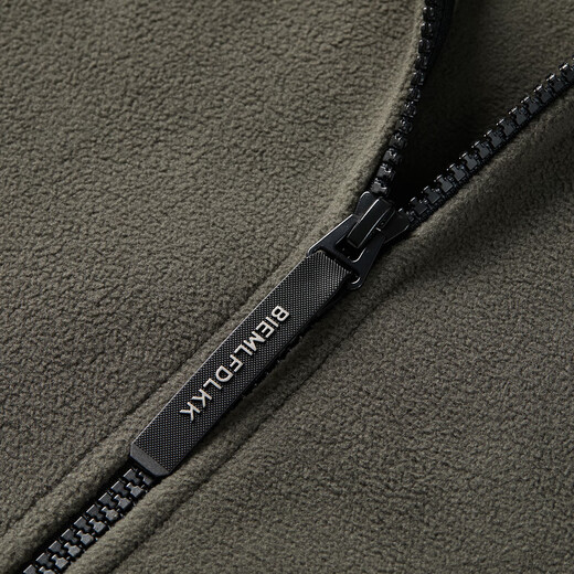 Biyinlefen Aurora Velvet 2024 Autumn New Men's Fleece Warm, Soft Antistatic Stand Collar Knitted Jacket 44 Gray Green M