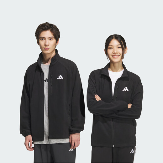 Adidas casual fleece jacket for men and women autumn new Adidas official light sports black L