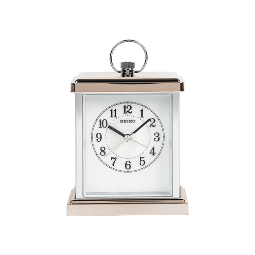 Seiko table clock metal shell bedroom European classical ornaments alarm clock home table clock clock QHE148P