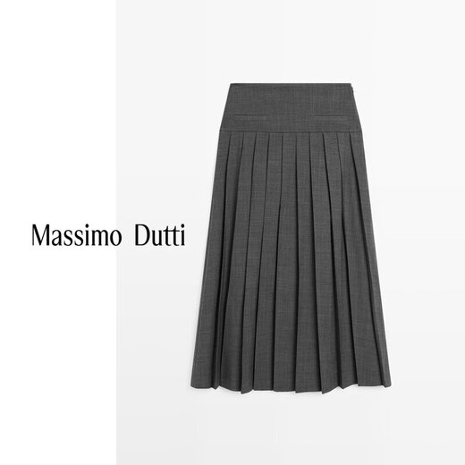 
Massimo Dutti autumn new product 20205 women's clothing elegant and high-end simple style box pleated skirt 05257504 dark gray M (38) (170/70A)