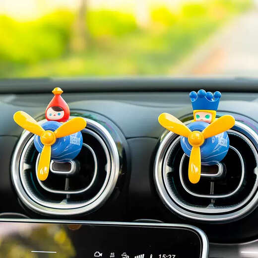 Yusenyi Aircraft Car Aromatherapy Bubble Mart Car Air Conditioning Vent Decoration Small Fan Ornament Car Perfume Fragrance iLiOSpo Shell-breaking Day Aircraft Aromatherapy 1g
