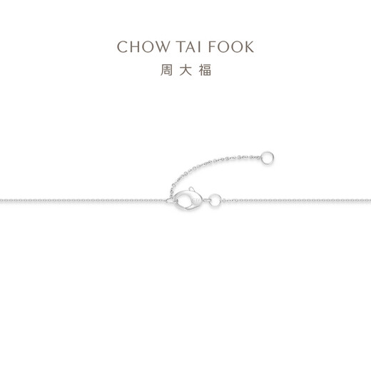 Chow Tai Fook PT950 simple platinum necklace for women birthday gift EOP20 40cm