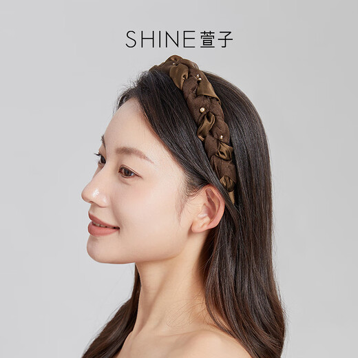 Xuanzi (SHINE) Same style in the mall Kayu Mengying series elegant gauze tooth comb hairpin women's high skull artifact headband hairband brown 1 piece
