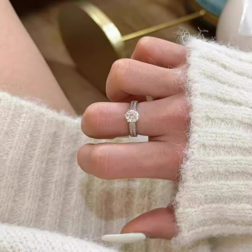 I Do platinum pt950 diamond ring for women's baby's breath 1 carat starlight queen diamond wedding ring proposal gift for girlfriend and wife baby's breath 1 carat diamond size 9