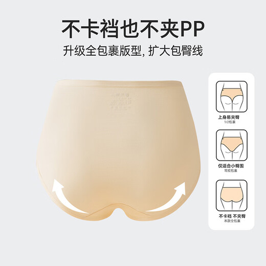 都市丽人高腰内裤女士纯棉收腹内裤100A抑菌加长100%棉裆收肚子提臀内裤