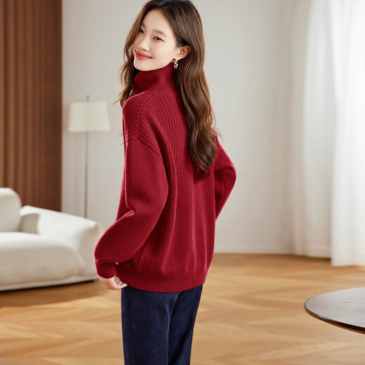 Shexi (Srcr) 440g thickened cashmere high-quality loose woolen sweater for women to wear autumn and winter knitted base sweater