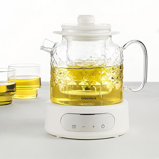 GLASSLOCK all-glass health kettle, fully automatic constant temperature tea kettle, heat preservation all-in-one office home mini small one-person kettle, all-in-one flower tea kettle, free glass tea drain + stew pot - 1.2L customized model