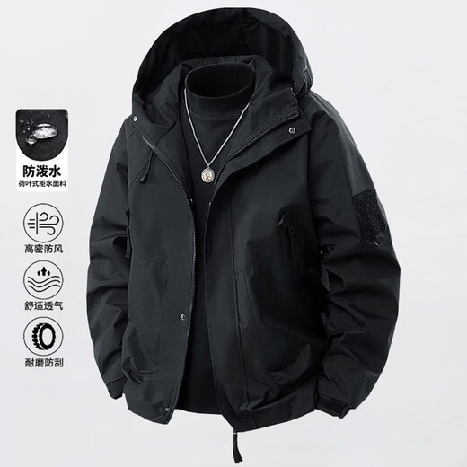 JEEP SPIRIT Jeep assault jacket men's spring and autumn new fashion brand men's jacket multi-pocket loose versatile workwear top Khaki XL