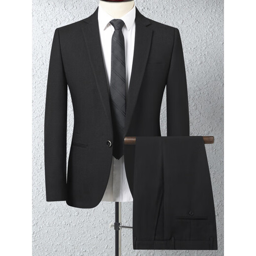 Lilan wool suit suit for men, professional formal work suit, banquet wedding dress, plus size men, navy blue middle slit 2XL 185/100