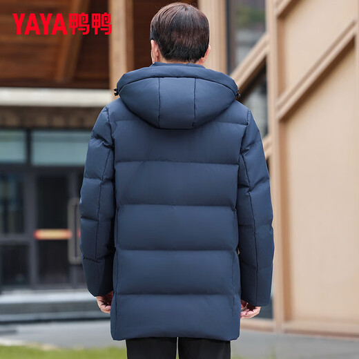 YAYA (YAYA) middle-aged and elderly down jacket men's 2025 autumn and winter new daddy clothing, versatile and warm, thick coat for elders KL shrimp blue M (170)