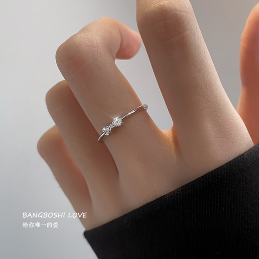 Pina Ling bow ring for women, female niche design, high-end open jewelry gift single ring, tail ring for girlfriend, bow ring