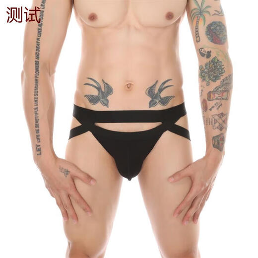 Gay double underwear men's sexy men's sexy underwear thong men's temptation show 100-120Jin Jin is equal to 0.5kg 113 black