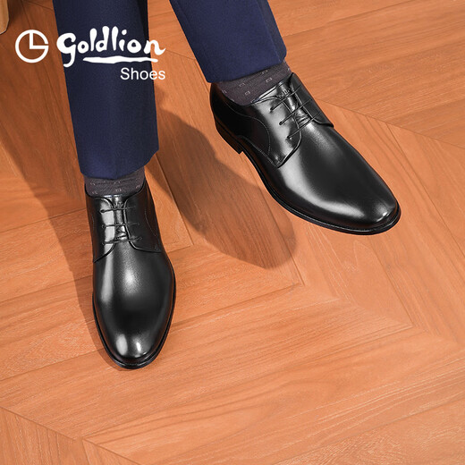 Zapatos Goldlion para hombres 25 zapatos de cuero para hombres nuevos zapatos de boda suaves y cómodos G521510044aab negro 41