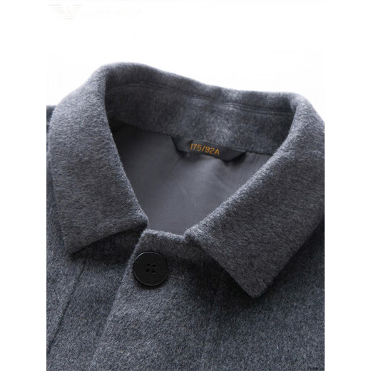 AX Armani 2025 Double-sided Cashmere Coat Men's Middle-aged Autumn and Winter Short Lapel Jacket Wool Wool Casual Jacket L92188 Black XL 180 (Suitable for weight 130-150Jin Jin equals 0.5 kg)