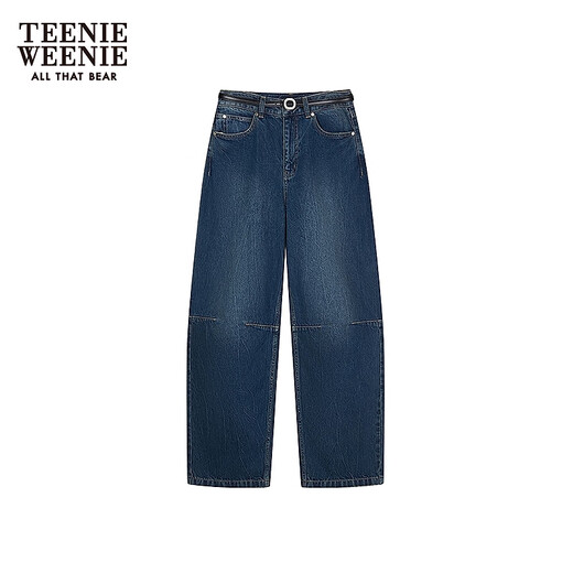 Jeans para mujeres Teenie Weenie Bear 2025 Autumn New Retro Washed Slack Banana Pants Medium Blue M