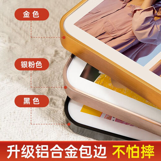 Fantasy three-square grid photo frame, set up on the table, wash the photos, customize high-end photos, print them into crystal albums, and make wedding photos. Good times (15*27cm)) Main picture - Yimeijin (super clear portrait), free 10-inch palace grid