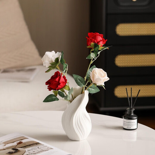 IXJSN Nordic Creative Ceramic Vase Rotating Beauty Ornament High-end Living Room Entrance Desktop Dining Table Dried Flower Decoration B Art Abstract Vase Can Store Water Plain Color