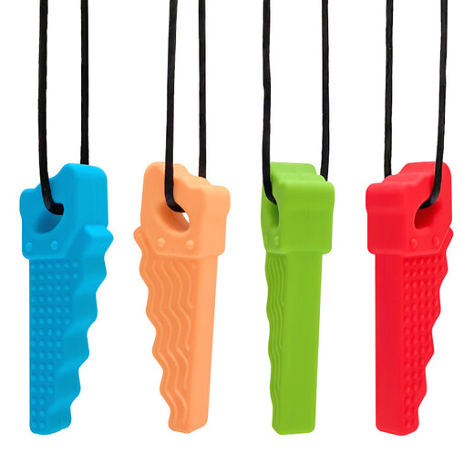 Children's oral anti-loss period soothing chew gum baby teething stick serrated silicone teether must-have for older children, red 1 pack