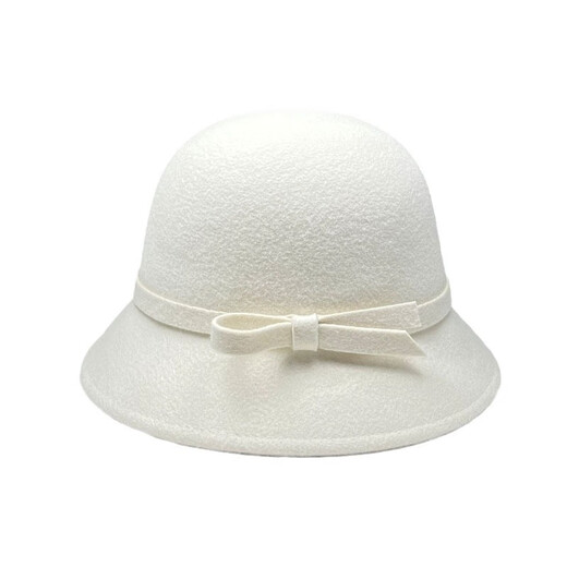 OTHER MIX Autumn and Winter Hat Women's French Retro Small Fragrance Style Daughter-in-Law Top Hat Hepburn Style Face-Showing Small Woolen Fisherman Hat Black One Size