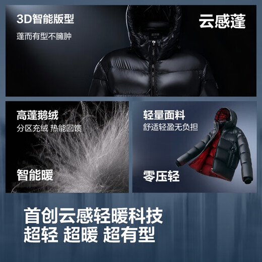 BOSIDENG Puff Chaqueta De Plumas Muy Rellena 90 Chaqueta De Plumas De Ganso Corta Hombres Y Mujeres Pareja Chaqueta Suelta Y Cálida con Capucha Yaojin Negro-Brillante-Alta Calidad