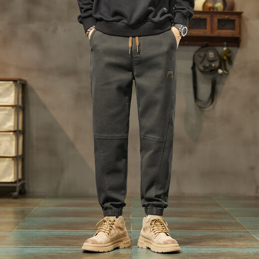 Baleno (Baleno) S&K autumn casual pants for men 2025 new trendy brand ankle-length trousers loose sports workwear pants for men military green L 110-130Jin Jin equals 0.5 kg