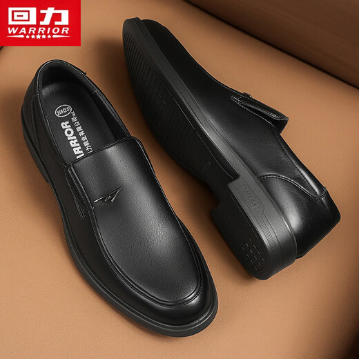 Warrior men's slip-on business leather shoes slip-on shoes men's casual shoes 2849 black 42