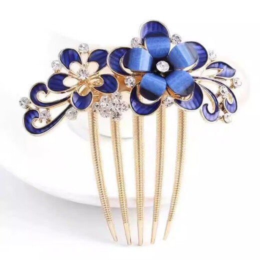 Tang Funi's festive high-end mother-in-law's hair ornaments wedding head flower wedding mother's wedding banquet hair ornaments red hair comb red