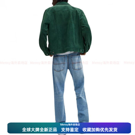 COACH SS24 solid color single-breasted casual long-sleeved leather jacket for men, green New Year gift, green S