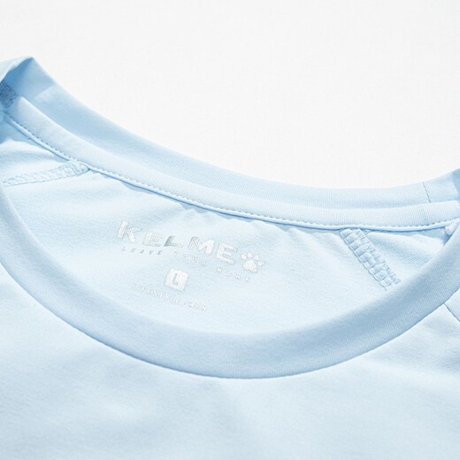 KELME/卡尔美官方运动短袖T恤男夏季新款透气简约印花半袖 6227TX1069 浅蓝色 M 【170/92A】