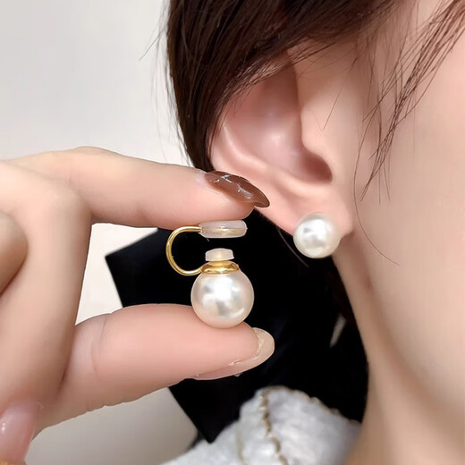 Pearl style ear clips for girls without pierced ears, 2025 new mosquito coil discs, temperament, high-end, light luxury earrings, ear clips 12mm
