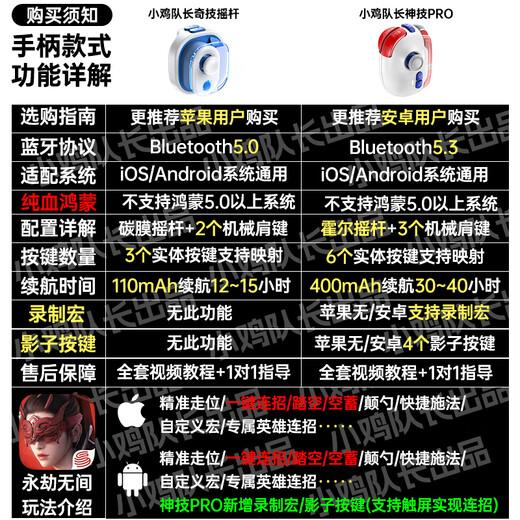 Captain Chicken's eternal calamity artifact, one-click scoop, step into the air, auxiliary movement, mobile game peripherals, mobile game controllers, Apple Android iPad, universal model, Magic PRO, upgraded Hall rocker, Magic PRO, free hero combos + upgraded Hall rocker