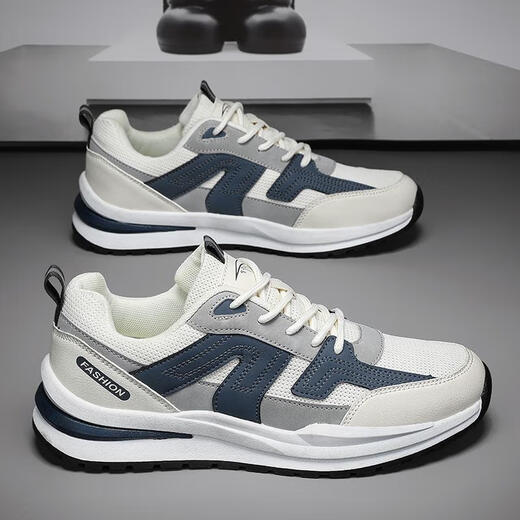 Holzspecker Großgröße Herrenschuhe Herbst 45 Männerschuhe Herren 46 Sportschuhe Herren 47 Casual Shoes Plus 48 Atmungsfreie Mesh Schuhe H9903 Weiß und Blue Mesh 45