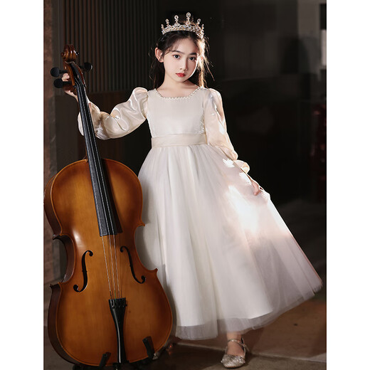 Hanquan children's birthday dress light luxury niche high-end host piano performance dress flower girl wedding little girl princess dress
