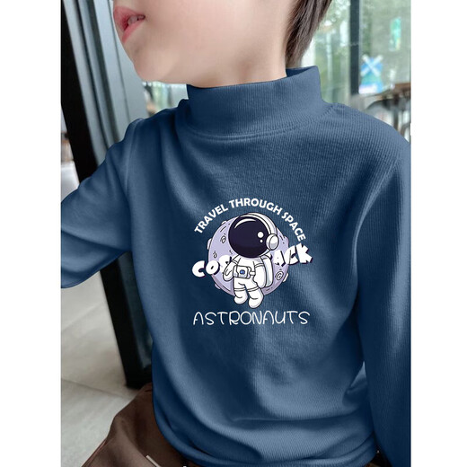 Boys' base layer shirt autumn and winter 2025 new children's warm double-sided German velvet long-sleeved T-shirt winter brushed top, apricot Y2439 150