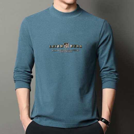 SeptWolves Camiseta de manga larga Half Turtleneck Spring y Autumn Velvet Aguel Velvet Camiseta de camiseta estampada de base de terciopelo de doble cara Men 6218 Gray 3xl 185/125/56