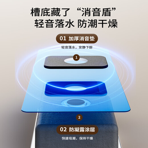 JOMOO 304 stainless steel kitchen large single-sink set kitchen wash basin single-slot sandblasted electrolysis 680*450-including faucet (SUS304 stainless steel large single-sink)