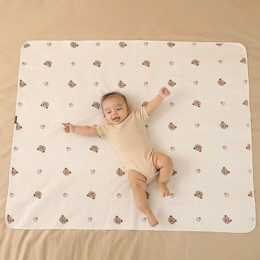 Wenou baby type A diaper pad, large and small pure cotton diapers 1-3 newborn bedding mats, waterproof and breathable sheets, cute bear 60x65cm