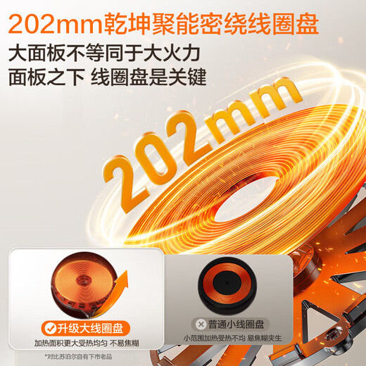 SUPOR induction cooker 380mm integrated enlarged panel household induction cooker with high power 2200W, fierce stir-frying, multi-functional induction cooker fire boiler, two-level energy efficiency induction cooker, 0.8 second heating speed, constant fire