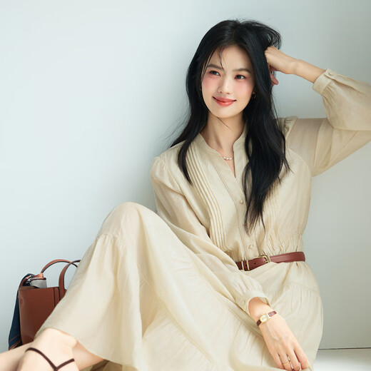 Evelitian acétate exquis Silk Craft Plackeet Beef Tendon confortable et à la mode Robe 2025 AUTOMNE NOUVEAU STYLE LET TEA PRE-vente [25 septembre] Post M