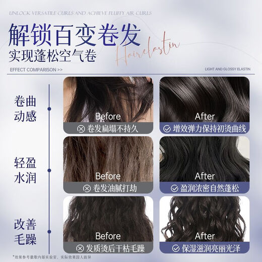 Shuguan Elastin Women's Curly Hair Moisturizing Long-lasting Styling Anti-frizz Fluffy Essence Perm Care Authentic Official Brand 500mL Buy One Get One Free Fragrance Elastin 500ML*2