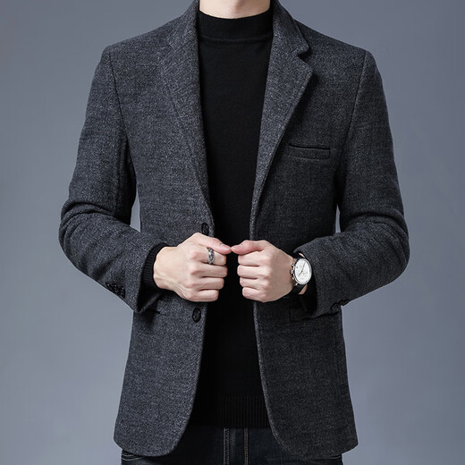GOLDLION G+ Goldlion Autumn Suit Men's Casual Formal Casual Wool Woolen Coat Middle-aged Suit Jacket Top 2020 Gray. M 170/88A